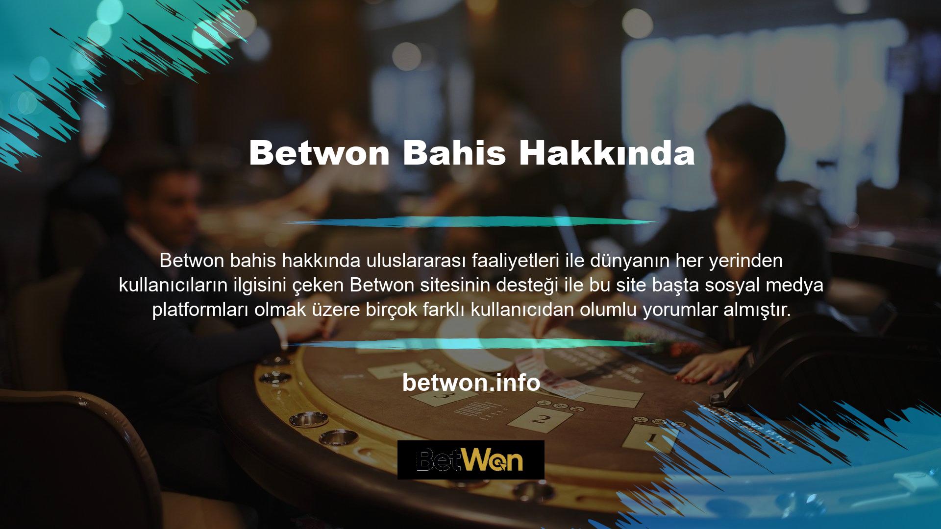 Betwon web sitesi, kullanıcılarına dört farklı dilde tam destek sunmaktadır